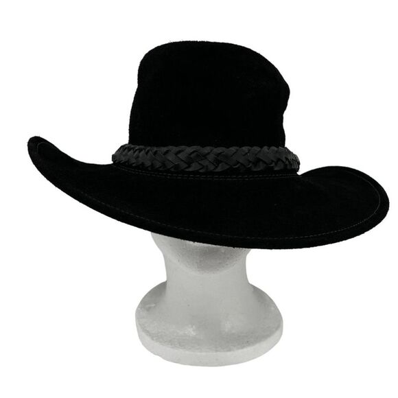 Kakadu Australia | Leather Black Hat with Braided Band Accent Size Large main image 4